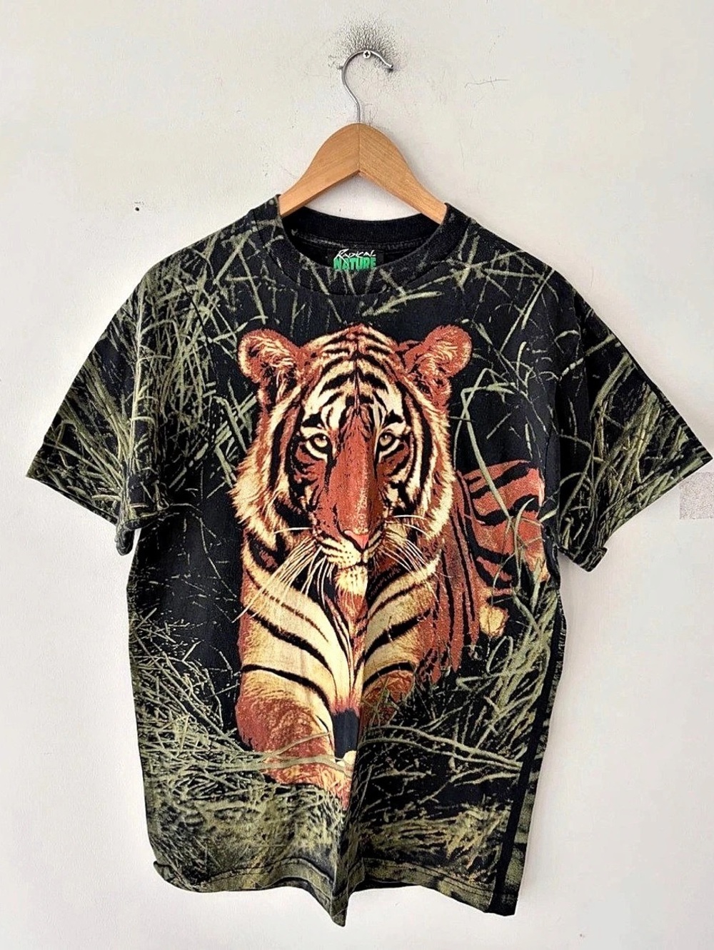 Vintage Radical Nature Tiger Graphic Print T-Shirt Size L